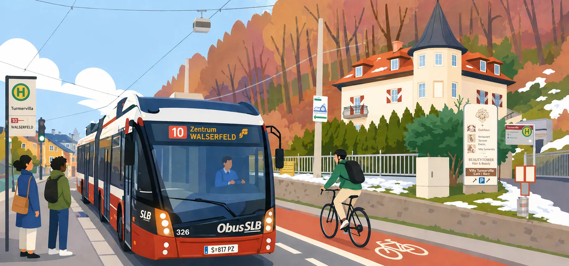 Radweg in Schallmoos, Salzburg